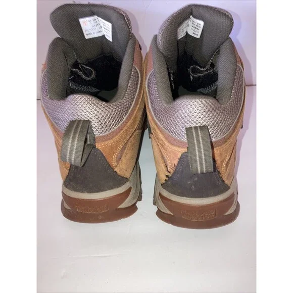 TIMBERLAND MEN'S TAN LEATHER WATERPROOF A1J1N HIKING BOOTS SIZE 12 - Picture 6 of 11